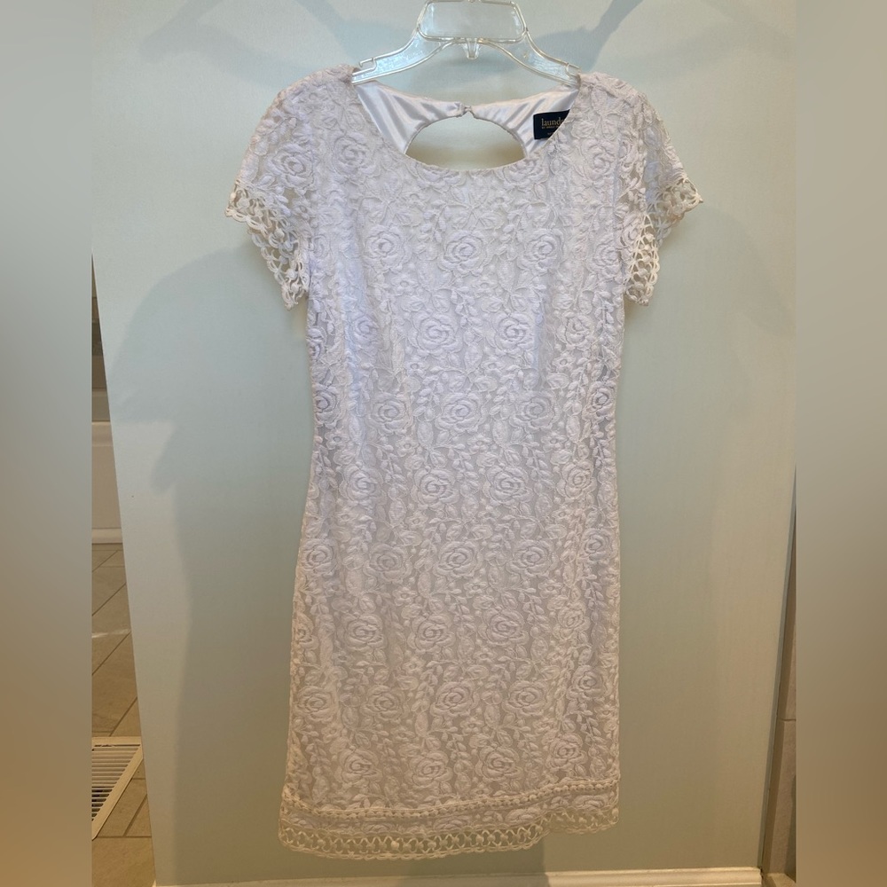Women’s Laundry By Shelli Segal White Lace Dress Size 6! NEW!